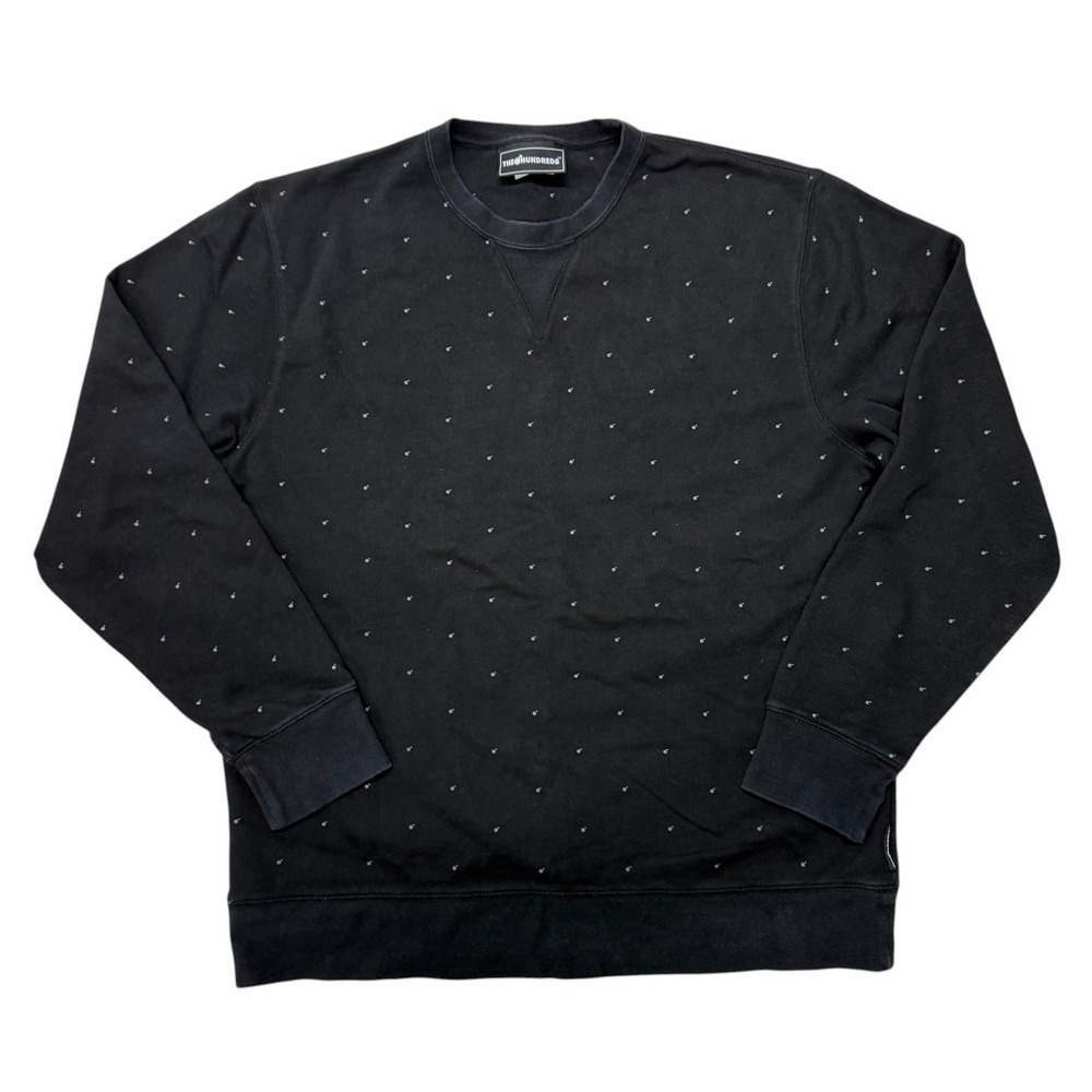 The Hundreds Black Adam Bomb All Over Print Sweatshirt Mens XL Crewneck Pullover